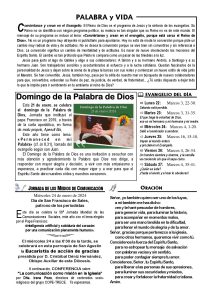 Lee más sobre el artículo Hoja dominical del 21 de enero de 2024