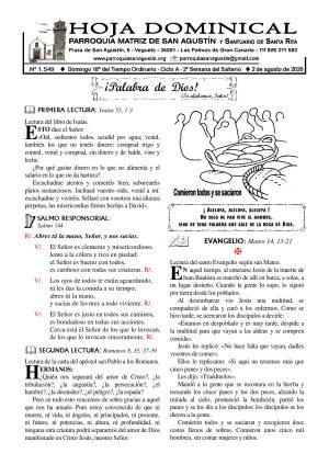 Hoja dominical del 2 de agosto