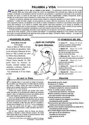 Hoja dominical del 16 de agosto