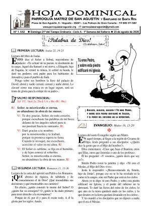 Hoja dominical del 23 de agosto