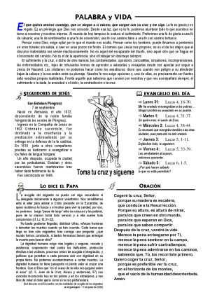 Hoja dominical del 30 de agosto
