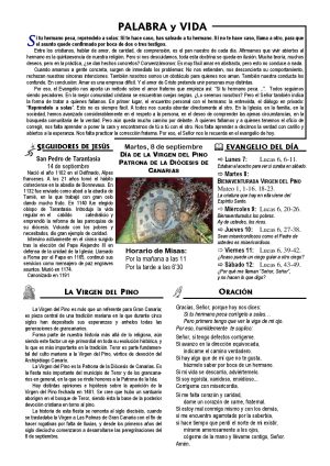 Hoja dominical del 6 de septiembre