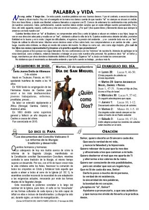 Hoja dominical del 27 de septiembre