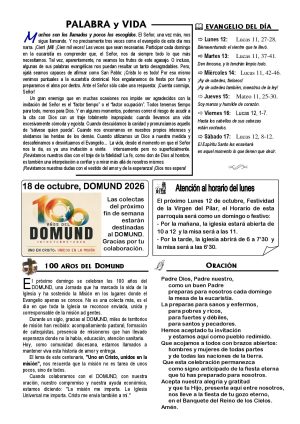 Hoja dominical del 11 de octubre